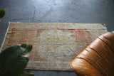 Vintage Faded Anatolian Rug 2.9ftx6ft