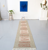 Vintage Aegean Kilim Runner 2.6ftx12.3ft