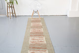 Vintage Aegean Kilim Runner 2.6ftx12.3ft