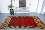 Vintage Turkish Bodrum Kilim Rug 4'7"x8'4"