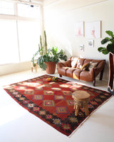 Turkish rug, vintage rug, flat weave, kilim rug, large area rug, square rug, Wild Shaman, Portland, Oregon, rug store, rug shop, local shop, bright colors, area rug, bold color