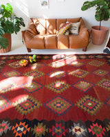 Turkish rug, vintage rug, flat weave, kilim rug, large area rug, square rug, Wild Shaman, Portland, Oregon, rug store, rug shop, local shop, bright colors, area rug, bold color