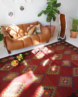 Turkish rug, vintage rug, flat weave, kilim rug, large area rug, square rug, Wild Shaman, Portland, Oregon, rug store, rug shop, local shop, bright colors, area rug, bold color