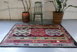 Old Konya Obruk Kilim 4.9ftx6.3ft