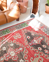 Turkish rug, vintage rug, flat weave, kilim rug, large area rug, square rug, Wild Shaman, Portland, Oregon, rug store, rug shop, local shop, bright colors, area rug, bold color