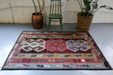 Old Konya Obruk Kilim 4.9ftx6.3ft
