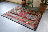 Old Konya Obruk Kilim 4.9ftx6.3ft