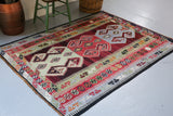 Old Konya Obruk Kilim 4.9ftx6.3ft