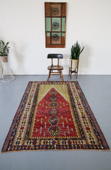 Old Konya Obruk Kilim 5ftx7.5ft