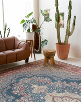 Vintage Turkish rug in a living room setting, pile rug, Turkish rug, vintage rug, portland, rug shop, bright colors, wild shaman, soft rug, bold color, Portland, Oregon, rug store, rug shop, local shop, antique rug