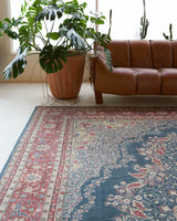 Vintage Turkish rug in a living room setting, pile rug, Turkish rug, vintage rug, portland, rug shop, bright colors, wild shaman, soft rug, bold color, Portland, Oregon, rug store, rug shop, local shop, antique rug