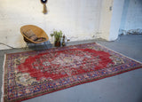 Old Ushak style Demirci Carpet 6.8ftx10.3ft