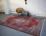 Old Ushak style Demirci Carpet 6.8ftx10.3ft