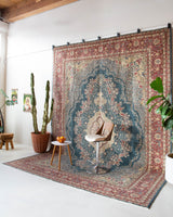 Vintage Turkish rug in a living room setting, pile rug, Turkish rug, vintage rug, portland, rug shop, bright colors, wild shaman, soft rug, bold color, Portland, Oregon, rug store, rug shop, local shop, antique rug