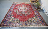 Old Ushak style Demirci Carpet 6.8ftx10.3ft
