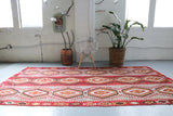 Semi-Antique Turkish Oushak Esme Kilim Rug 5'5"x10'8"