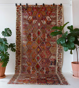 Vintage kilim rug in living room setting, bright colors, wild shaman, soft rug, bold color, Portland, Oregon, rug store, rug shop, local shop, vintage rug, modern kilim, warm colors