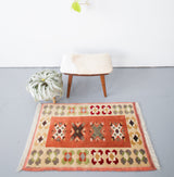 old rug, antique rug, earthy colors, faded colors, turkish rug, vintage rug, flat weave, mini rug, pile rug, Wild Shaman, Portland, Oregon, rug store, rug shop, local shop