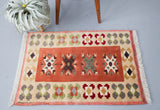 old rug, antique rug, earthy colors, faded colors, turkish rug, vintage rug, flat weave, mini rug, pile rug, Wild Shaman, Portland, Oregon, rug store, rug shop, local shop