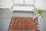 Vintage Mersin Mut Cicim Kilim Rug 2.4ftx3.8ft