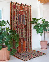 Vintage kilim rug in living room setting, bright colors, wild shaman, soft rug, bold color, Portland, Oregon, rug store, rug shop, local shop, vintage rug, modern kilim, warm colors