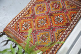 Vintage Mersin Mut Cicim Kilim Rug 2.4ftx3.8ft