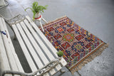 Vintage Mersin Mut Cicim Kilim Rug 2.10ftx4.2ft