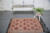 Vintage Mersin Mut Cicim Kilim Rug 2.7ftx4.5ft