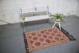Vintage Mersin Mut Cicim Kilim Rug 2.7ftx4.5ft