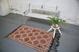Vintage Mersin Mut Cicim Kilim Rug 2.7ftx4.5ft