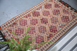 Vintage Mersin Mut Cicim Kilim Rug 2.7ftx4.5ft