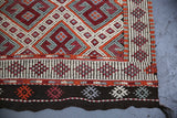 Vintage Mersin Mut Cicim Kilim Rug 2.7ftx4.5ft