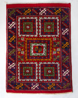 Vintage Turkish rug in a living room setting, pile rug, Turkish rug, vintage rug, portland, rug shop, bright colors, wild shaman, soft rug, bold color, Portland, Oregon, rug store, rug shop, local shop, antique rug