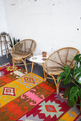 Turkish rug, vintage rug, flat weave, kilim rug, large area rug, square rug, Wild Shaman, Portland, Oregon, rug store, rug shop, local shop, bright colors, area rug, red rug, bold color