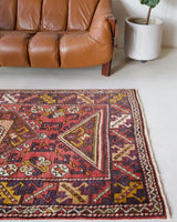 Vintage Turkish rug in living room setting, old rug, antique rug, pastel colors, faded colors, Turkish rug, vintage rug, soft rug, Portland, Oregon, rug store, rug shop, local shop