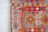 orange, green, bright color, antique, oushak rug, portland rug shop, rug store, wild shaman