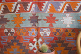 orange, green, bright color, antique, oushak rug, portland rug shop, rug store, wild shaman