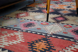 Turkish rug, vintage rug, flat weave, kilim rug, large area rug, square rug, Wild Shaman, Portland, Oregon, rug store, rug shop, local shop,  bright colors, area rug, red rug, bold color