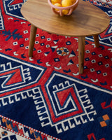 Vintage Turkish rug in a living room setting, pile rug, Turkish rug, vintage rug, portland, rug shop, bright colors, wild shaman, soft rug, bold color, Portland, Oregon, rug store, rug shop, local shop