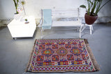 Vintage Mersin Mut Cicim Kilim Rug 3.3ftx4.5ft