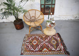Vintage Mersin Mut Cicim Kilim Rug 2.6ftx3.10ft