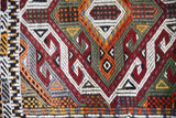 Vintage Mersin Mut Cicim Kilim Rug 2.6ftx3.10ft