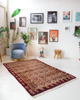 Vintage Turkish rug in a living room setting, pile rug, Turkish rug, vintage rug, portland, rug shop, bright colors, wild shaman, soft rug, bold color, Portland, Oregon, rug store, rug shop, local shop, antique rug