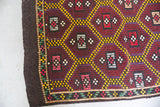 Vintage Mersin Mut Cicim Kilim Rug 2.4ftx3.11ft