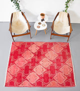 Turkish rug, vintage rug, flat weave, kilim rug, large area rug, square rug, Wild Shaman, Portland, Oregon, rug store, rug shop, local shop,  bright colors, area rug, red rug, bold color