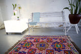 Vintage Mersin Mut Cicim Kilim Rug 3.3ftx4.2ft