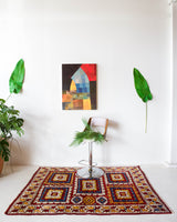 Small area rug in a living room setting, pile rug, Turkish rug, custom rug, , new rug, modern rug, customizable rug, made to order rug, portland, rug shop, bright colors, wild shaman, soft rug, bold color, Portland, Oregon, rug store, rug shop, local shop, made in Turkey