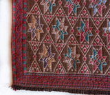 Vintage mini kilim rug in room decor setting, kilim, Turkish rug, vintage rug, portland, rug shop, bright colors, wild shaman, soft rug, bold color, Portland, Oregon, rug store, rug shop, local shop