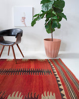 Turkish rug, vintage rug, flat weave, kilim rug, large area rug, square rug, Wild Shaman, Portland, Oregon, rug store, rug shop, local shop, bright colors, area rug, red rug, bold color