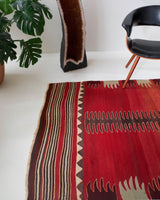 Turkish rug, vintage rug, flat weave, kilim rug, large area rug, square rug, Wild Shaman, Portland, Oregon, rug store, rug shop, local shop, bright colors, area rug, red rug, bold color